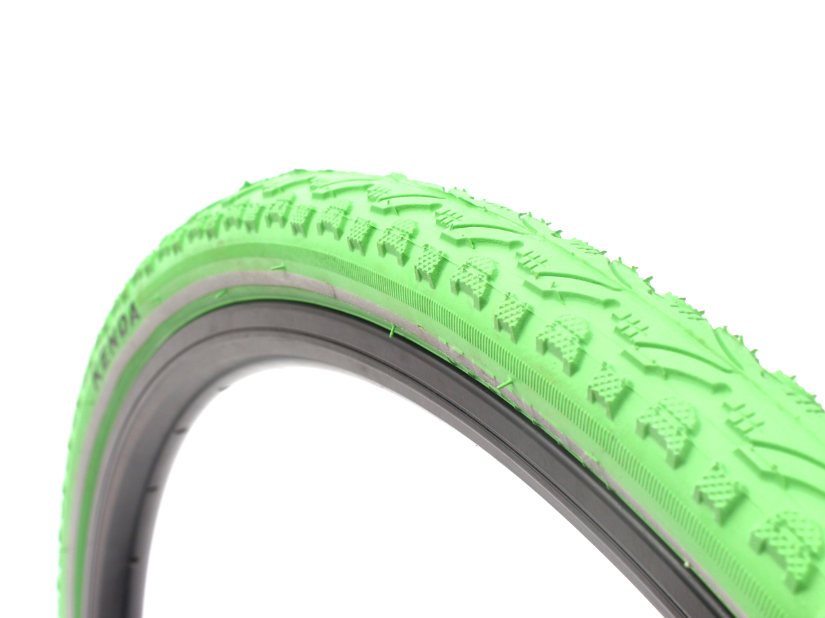 Fixie road bike tire set KENDA Khan 28 inch / 700 x 38C green + FV inner tube