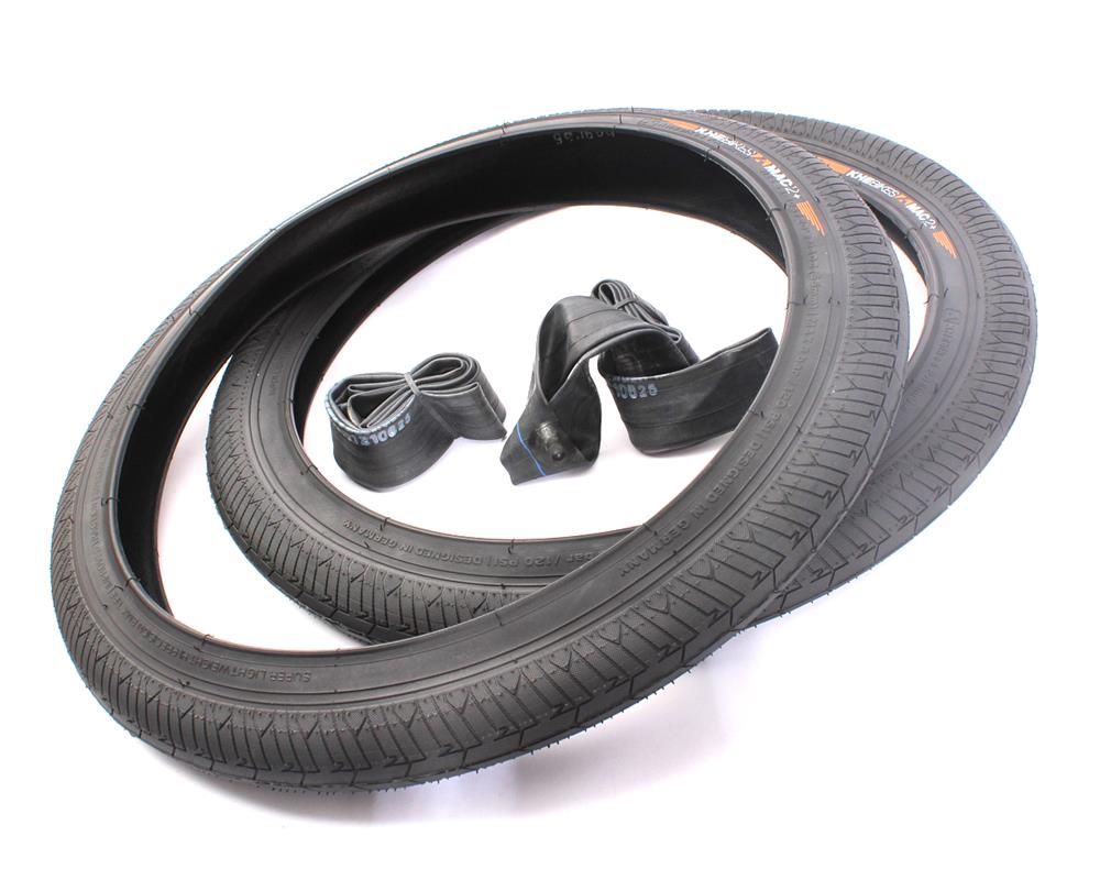 BMX tires 2x MAC2+ wire black + 2x KHE Twiggy tube