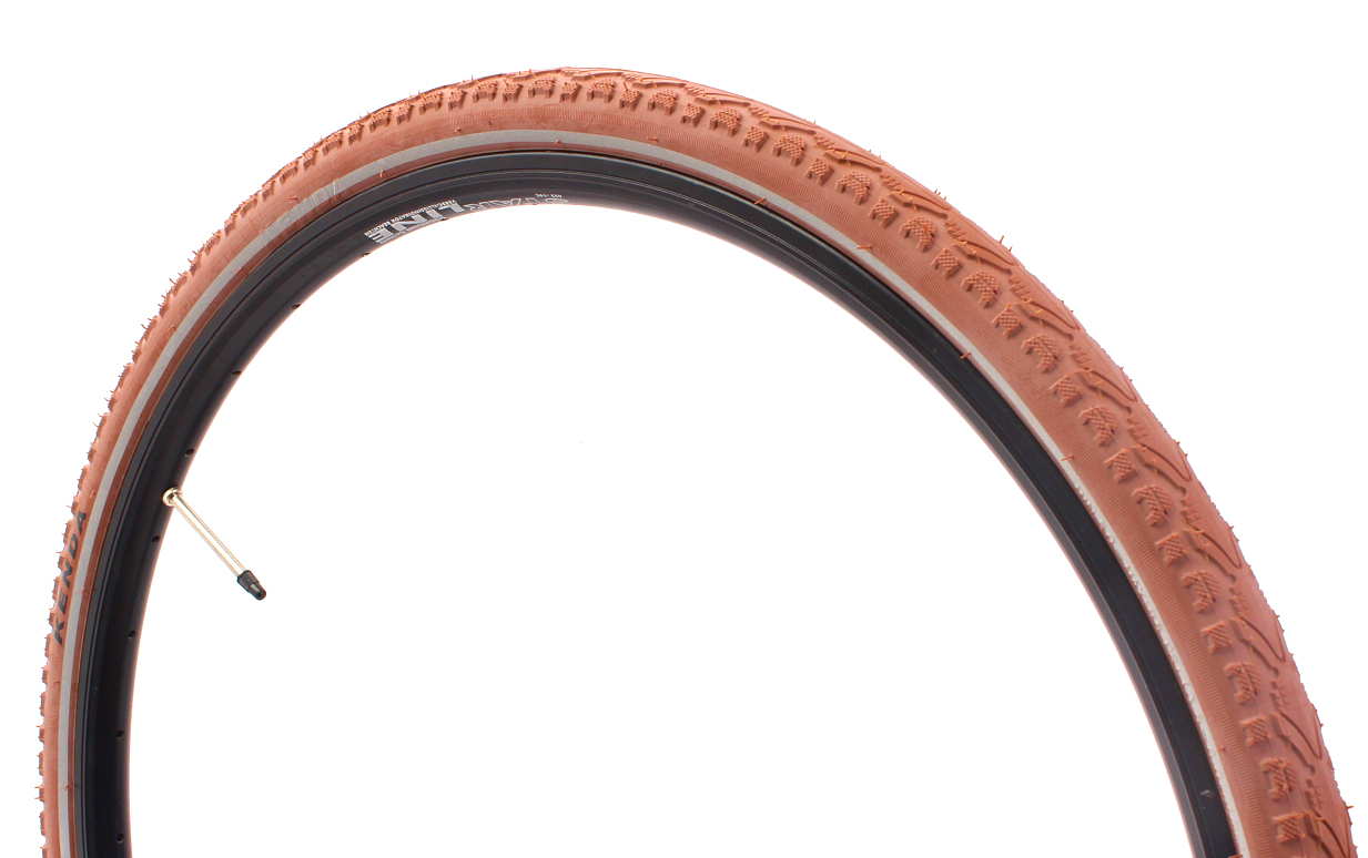 Fixie road bike tire set KENDA Khan 28 inch / 700 x 38C brown + FV inner tube