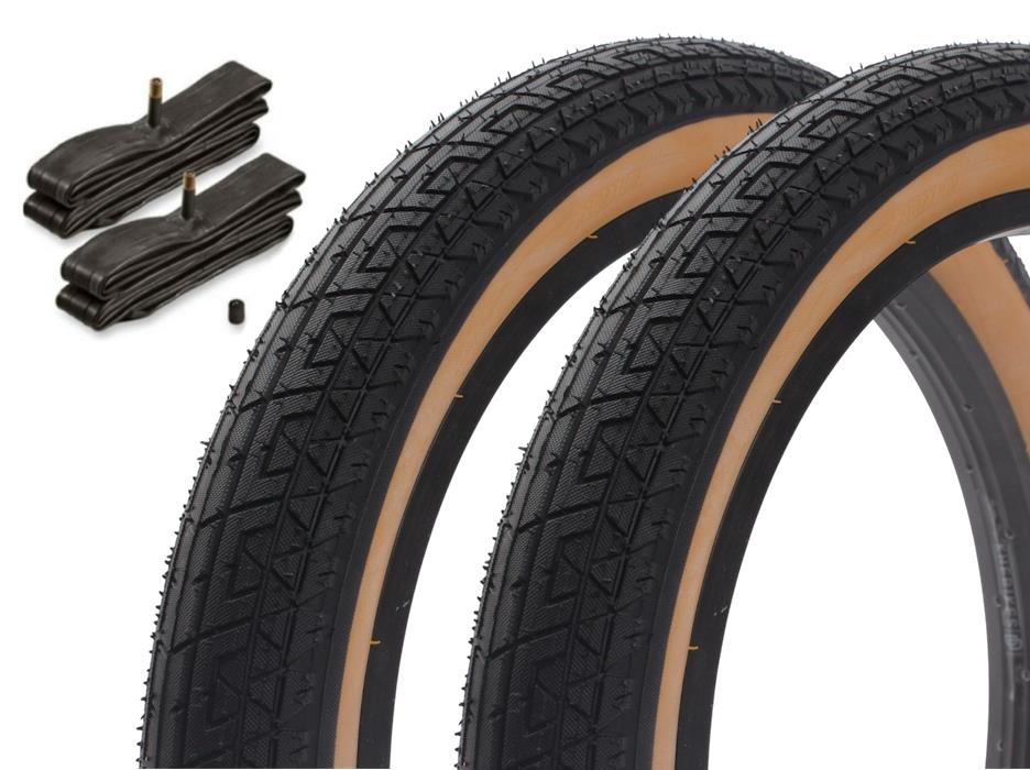 BMX tire set UNITED Gum 20 inch x 2.25 inch + AV inner tube
