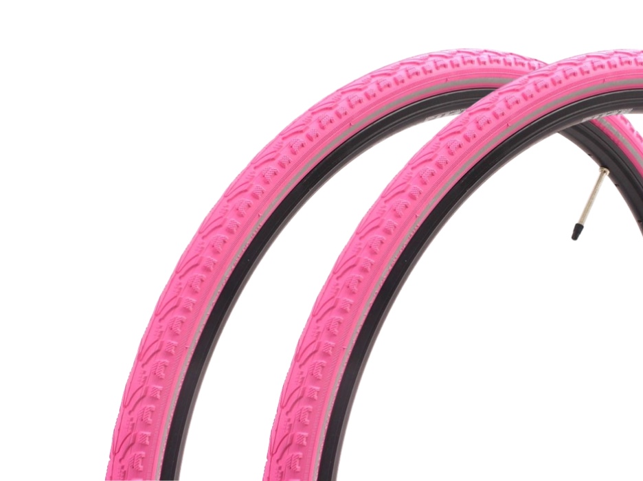 Fixie road bike tire set KENDA Khan 28 inch / 700 x 38C pink