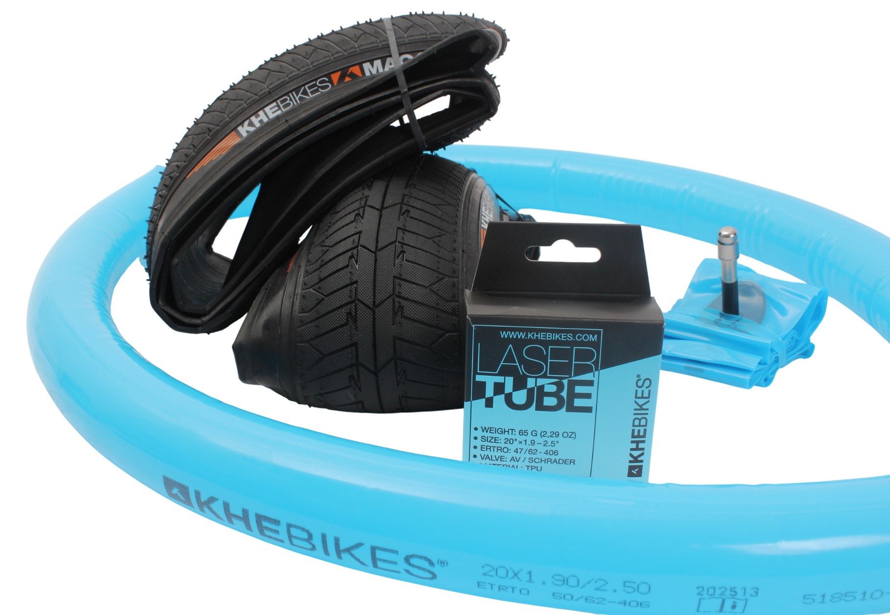 BMX tires 2x MAC2+ folding + 2x KHE LASER tube