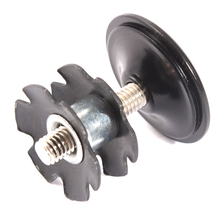 Seitenansicht Steuersatzschraube aus Aluminiium schwarz