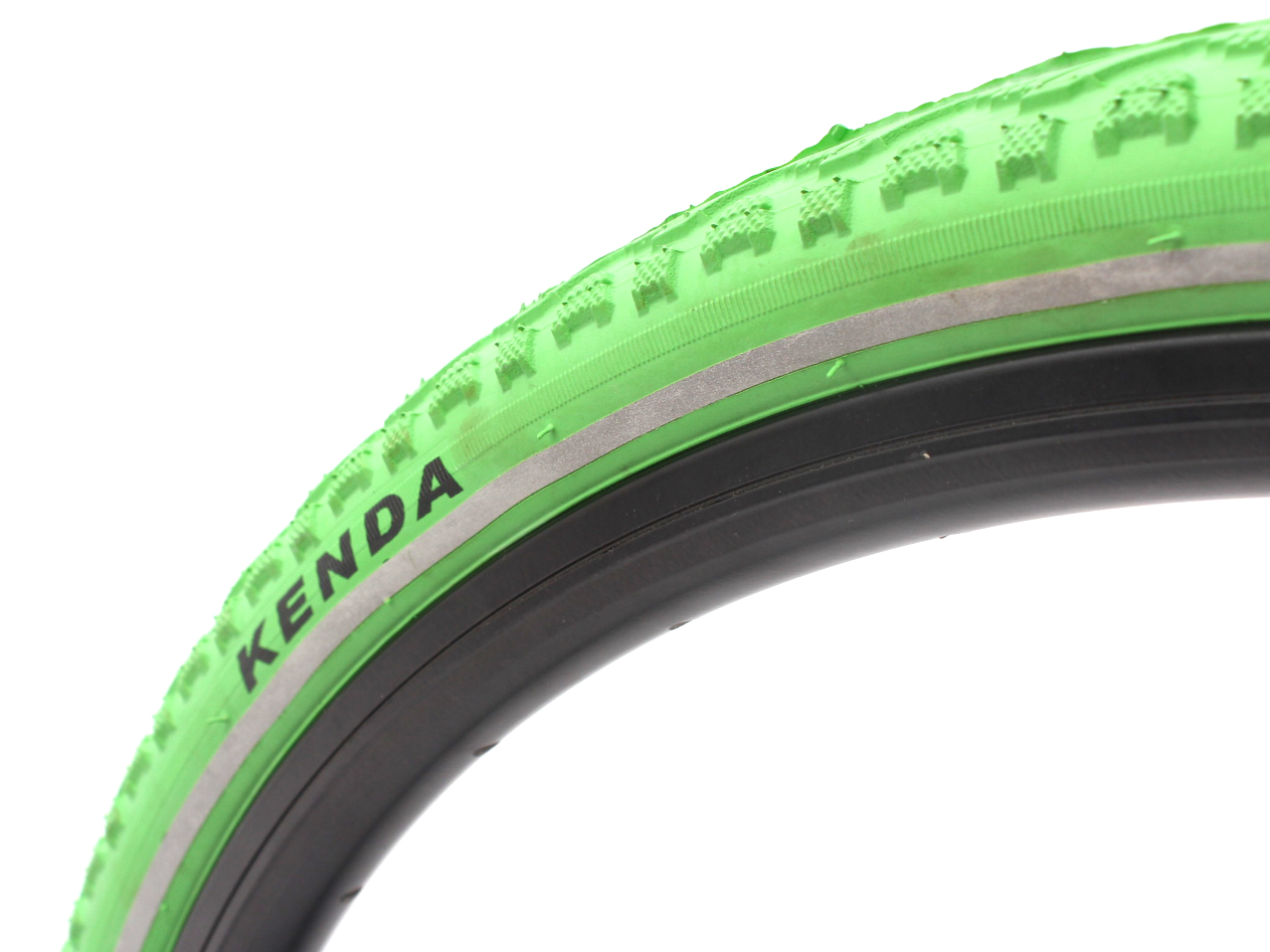 Fixie road bike tire set KENDA Khan 28 inch / 700 x 38C green + FV inner tube
