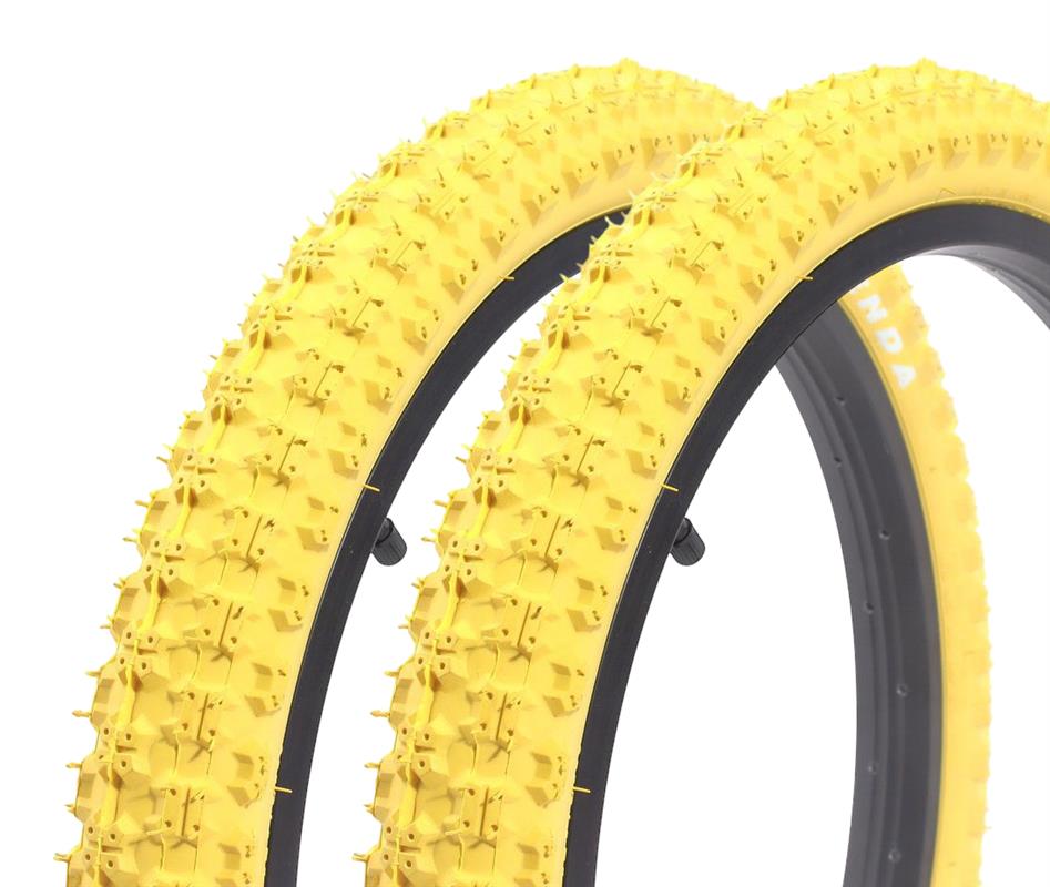 BMX tire set KENDA 20 inch x 2.25 inch yellow