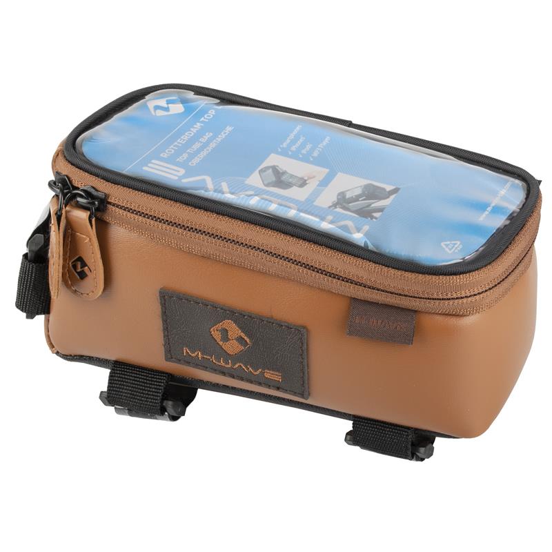 M-WAVE Rotterdam Top XL LE Smartphone Top Tube Bag Brown
