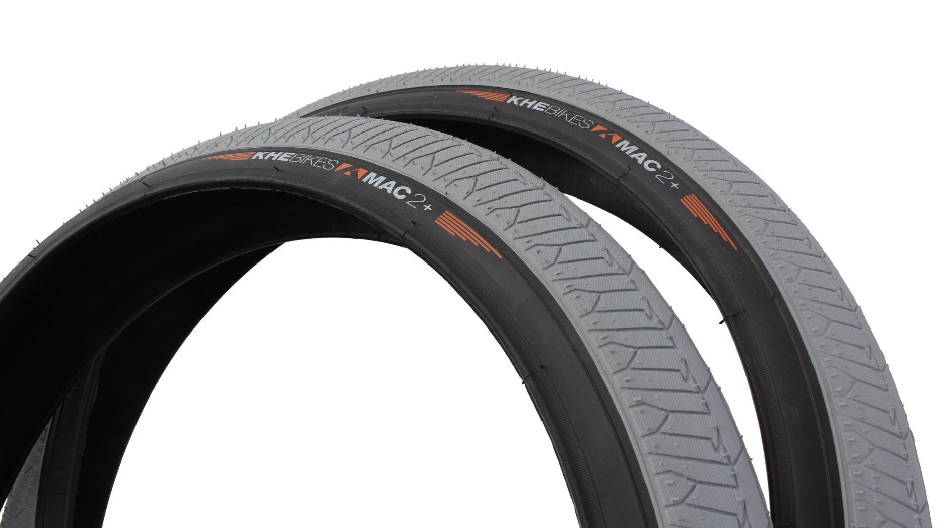 BMX tires 2x MAC2+ wire gray + 2x KHE LASER tube