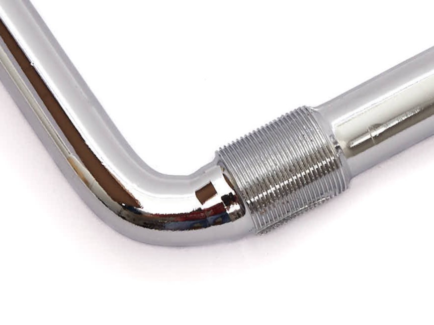 Nahaufnahme Gewinde von 152mm einteiliger BMX Kurbel