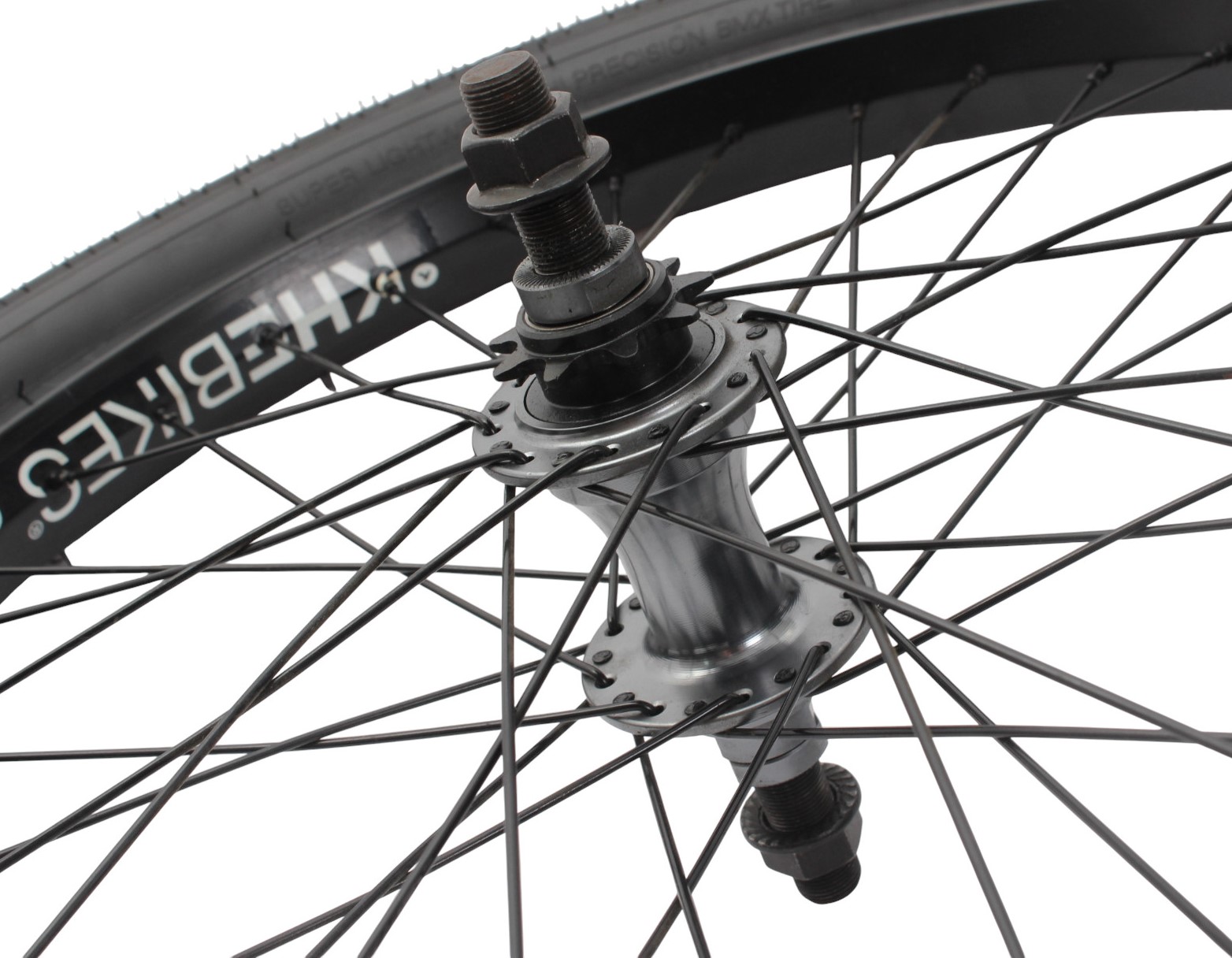 BMX wheelset including tires KHE MAC3 20 inch 14mm / 10mm F/R