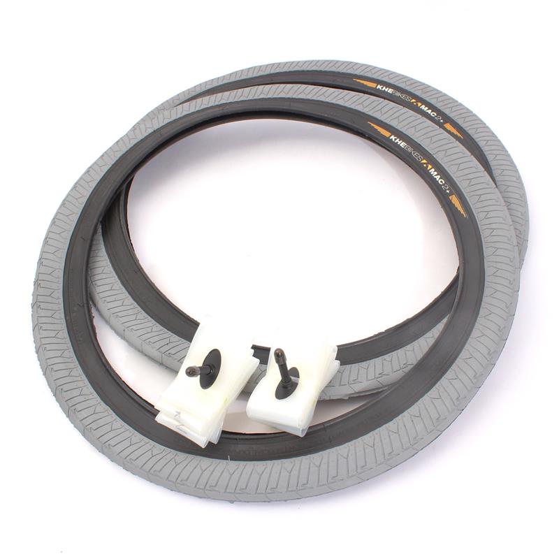 BMX tires 2x MAC2+ wire gray + 2x Schwalbe Aerothan tube