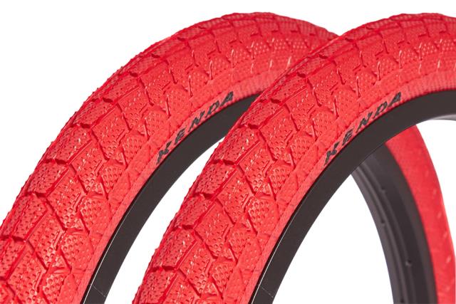 BMX tire set KENDA 20 inch x 1.95 inch red