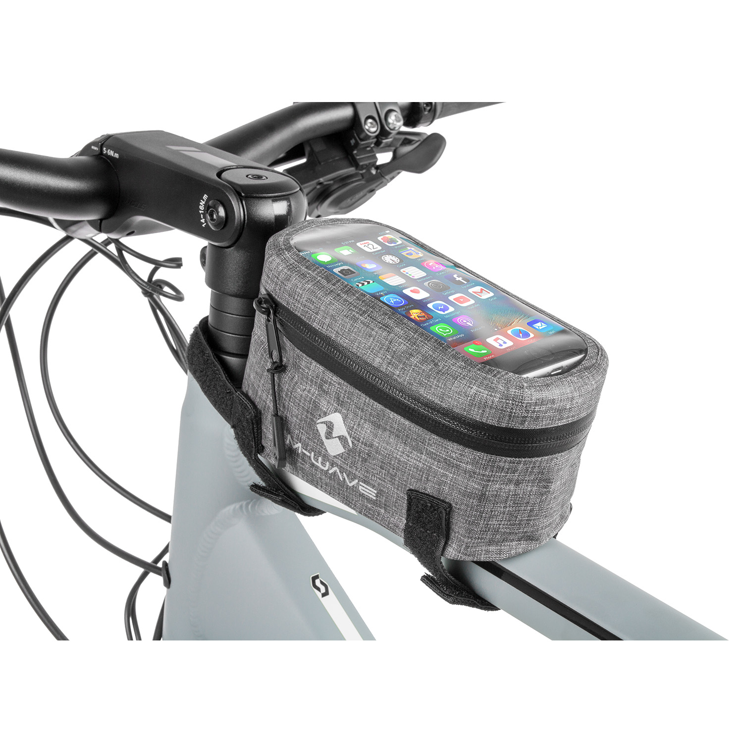 M-WAVE Suburban Top Tube Bag Grey