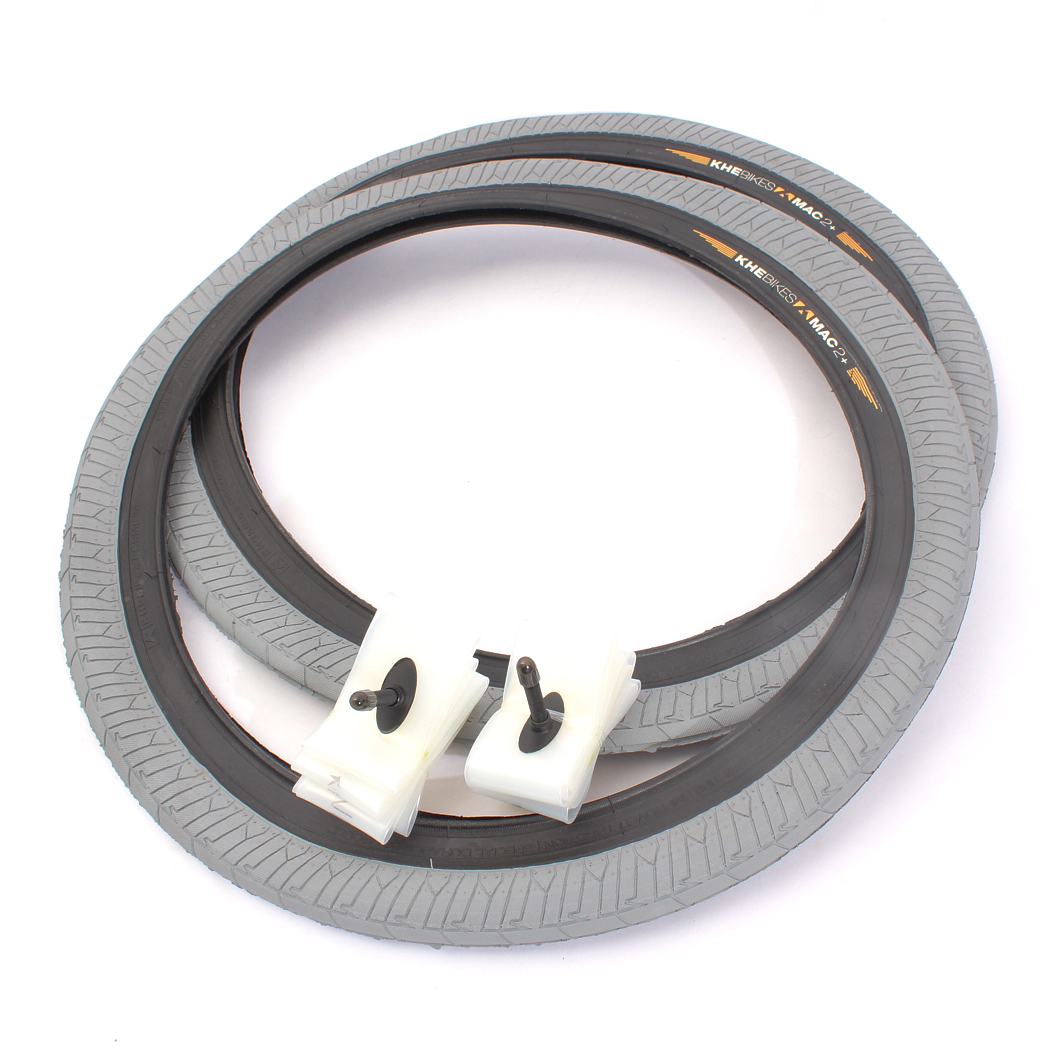 BMX tires 2x MAC2+ wire gray + 2x Schwalbe Aerothan tube