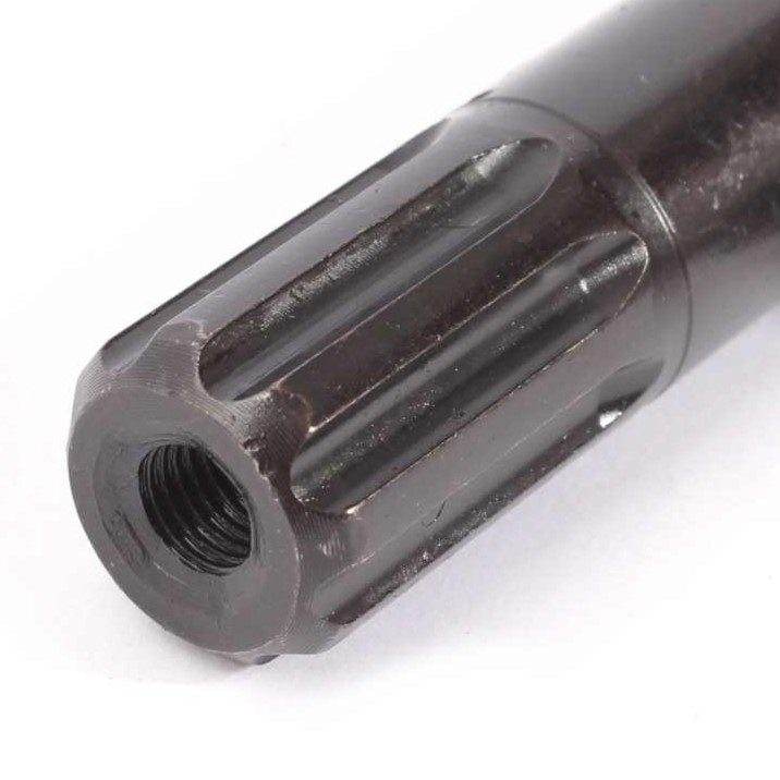 Achsenende mit 8er Verzahnung und Schraubgewinde