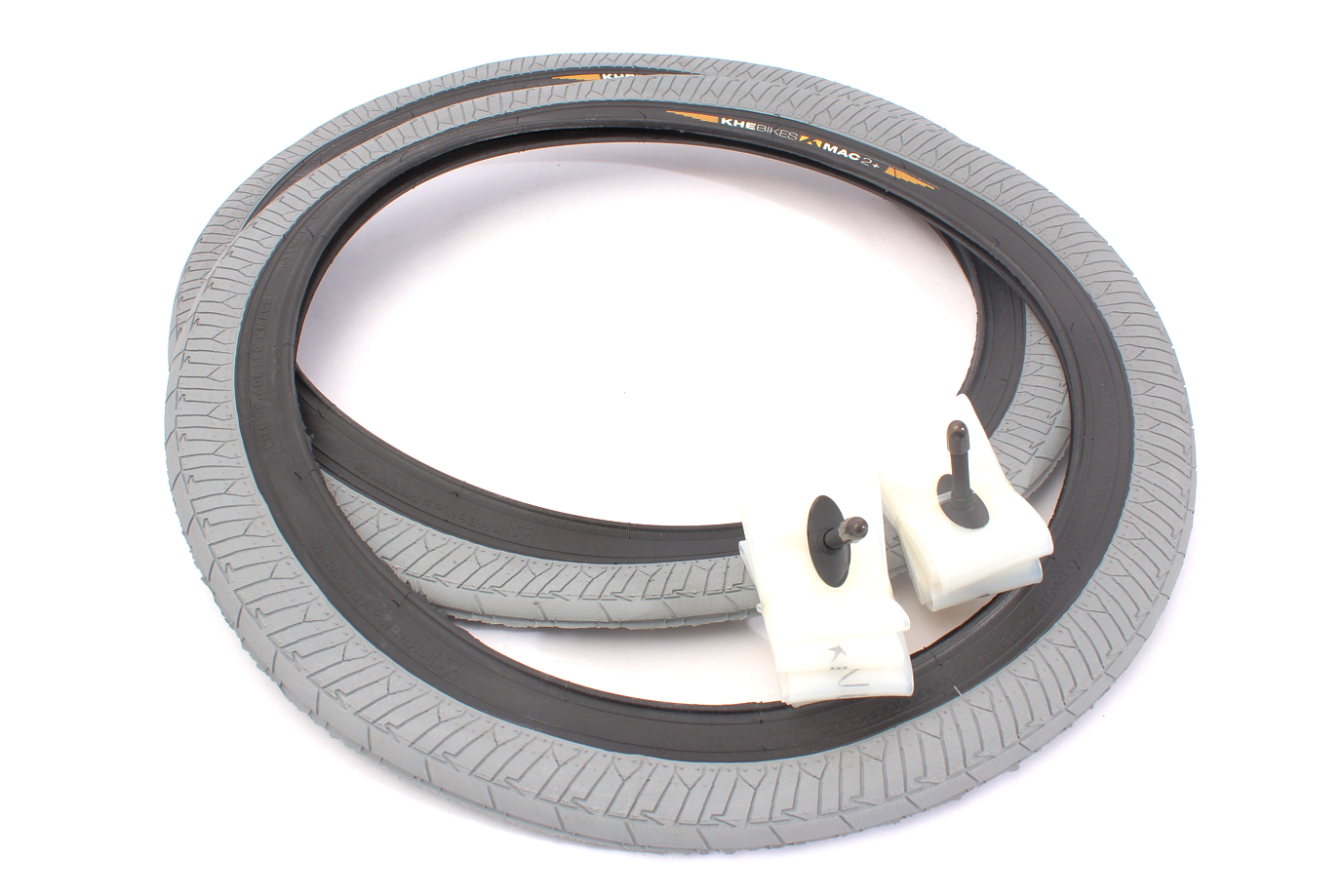 BMX tires 2x MAC2+ wire gray + 2x Schwalbe Aerothan tube
