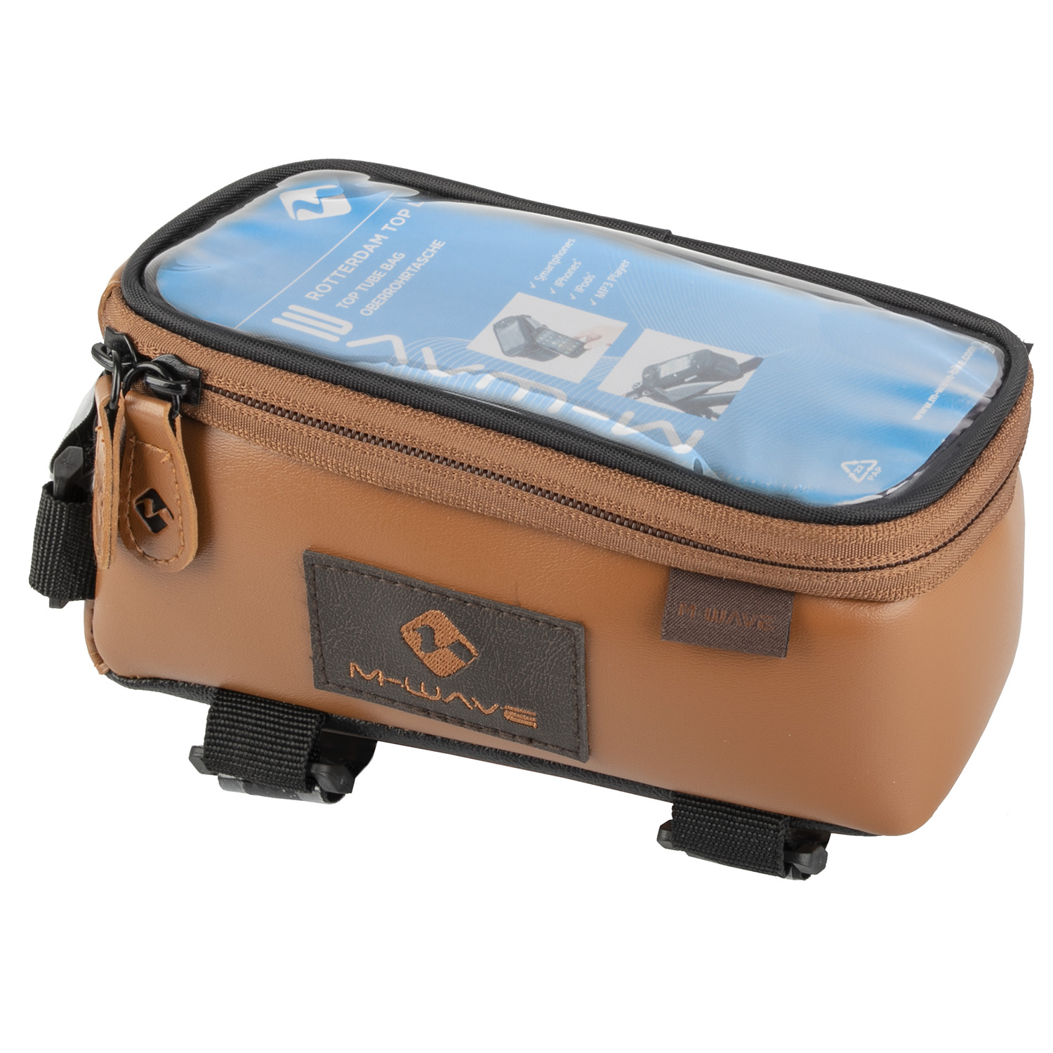 M-WAVE Rotterdam Top XL LE Smartphone Top Tube Bag Brown