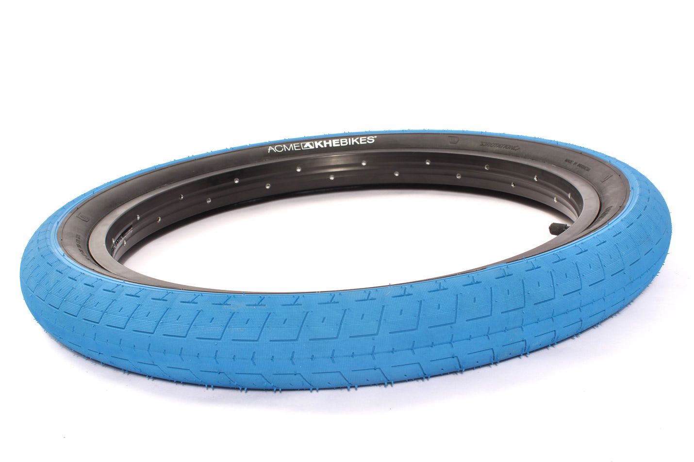 BMX tire set KHE ACME 20 inch x 2.40 inch blue + AV inner tube