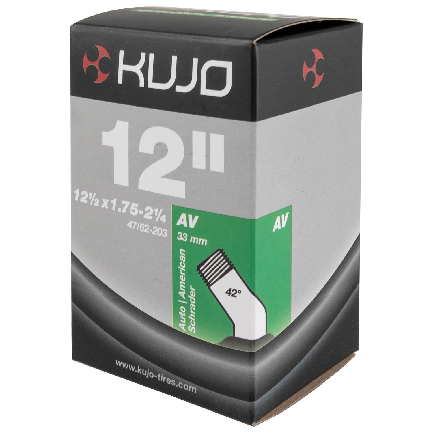 Bicycle tube KUJO 12.5 x 1.75 inch AV
