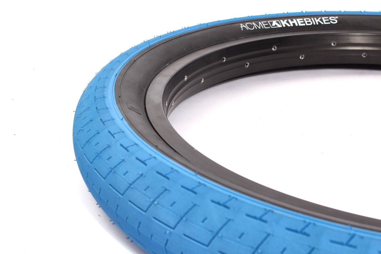 BMX tire set KHE ACME 20 inch x 2.40 inch blue + AV inner tube