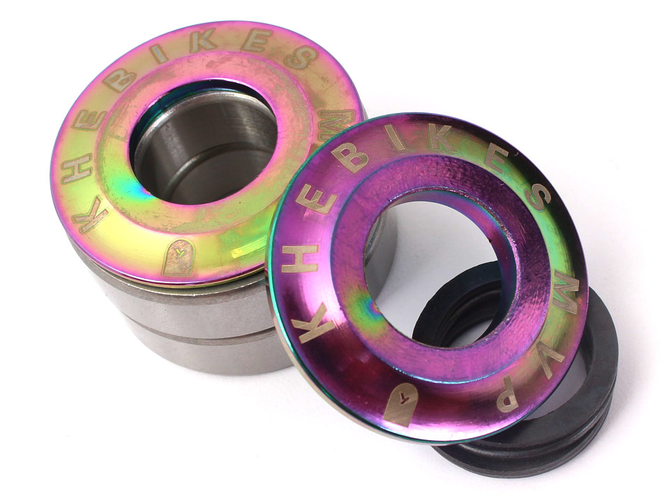 Oil Slick Abdeckscheiben mit MVP KHEBikes Gravur