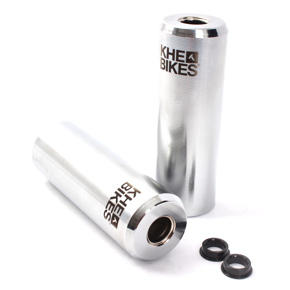 Vorderansicht BMX Pegs silber chrom aus HiTen Stahl
