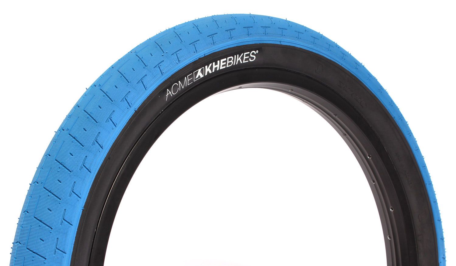 BMX tire set KHE ACME 20 inch x 2.40 inch blue + AV inner tube